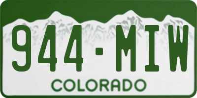 CO license plate 944MIW
