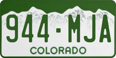 CO license plate 944MJA