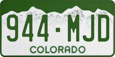 CO license plate 944MJD