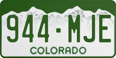 CO license plate 944MJE