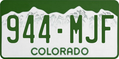 CO license plate 944MJF