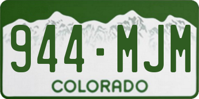 CO license plate 944MJM