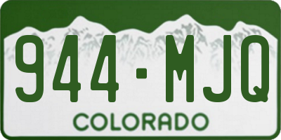 CO license plate 944MJQ