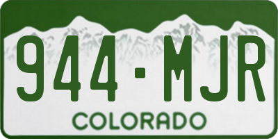 CO license plate 944MJR