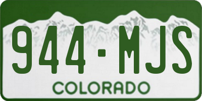 CO license plate 944MJS