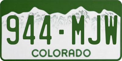CO license plate 944MJW