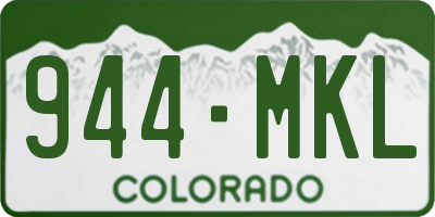 CO license plate 944MKL