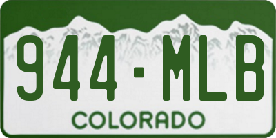 CO license plate 944MLB