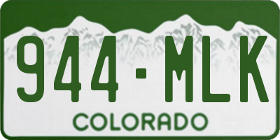 CO license plate 944MLK