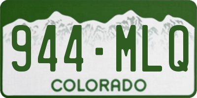 CO license plate 944MLQ