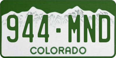 CO license plate 944MND