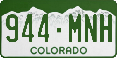 CO license plate 944MNH