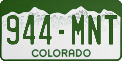 CO license plate 944MNT