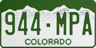 CO license plate 944MPA