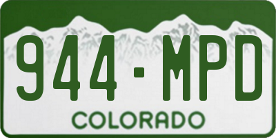 CO license plate 944MPD