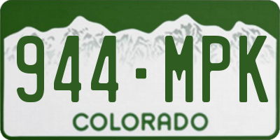 CO license plate 944MPK