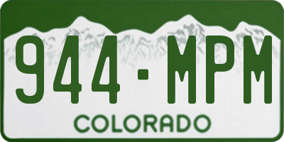CO license plate 944MPM