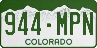 CO license plate 944MPN