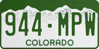 CO license plate 944MPW