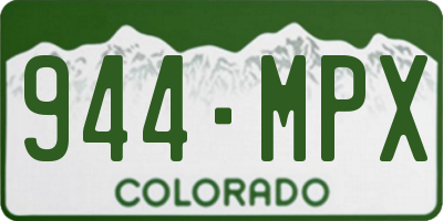CO license plate 944MPX