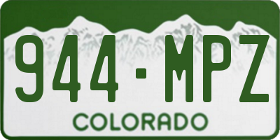 CO license plate 944MPZ