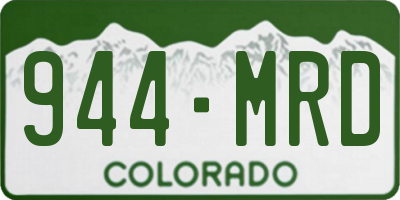 CO license plate 944MRD