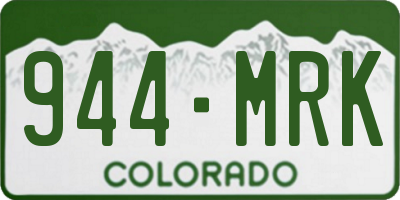 CO license plate 944MRK
