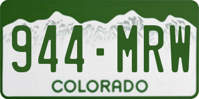 CO license plate 944MRW