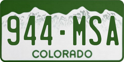 CO license plate 944MSA