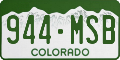 CO license plate 944MSB