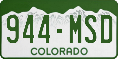 CO license plate 944MSD
