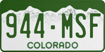 CO license plate 944MSF