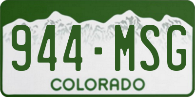 CO license plate 944MSG