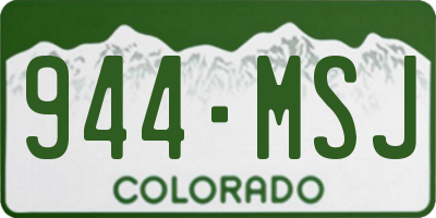 CO license plate 944MSJ