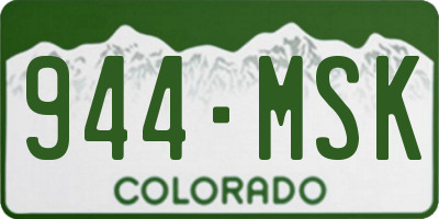 CO license plate 944MSK