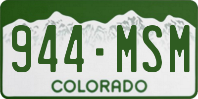 CO license plate 944MSM