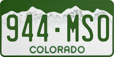 CO license plate 944MSO
