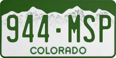 CO license plate 944MSP