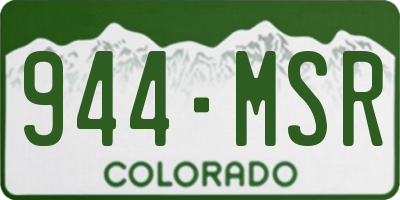 CO license plate 944MSR