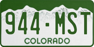 CO license plate 944MST