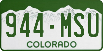 CO license plate 944MSU