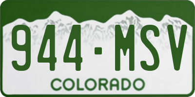 CO license plate 944MSV