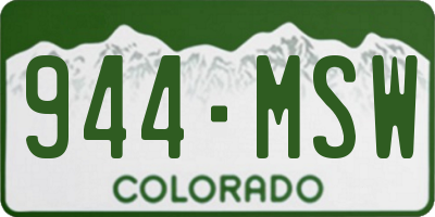 CO license plate 944MSW