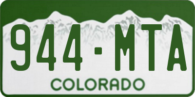 CO license plate 944MTA