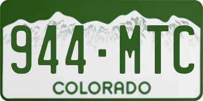 CO license plate 944MTC