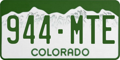 CO license plate 944MTE