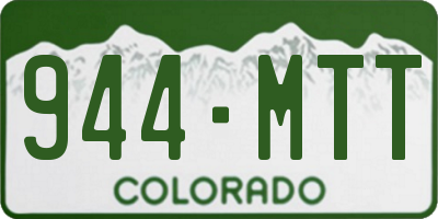 CO license plate 944MTT