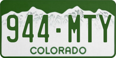 CO license plate 944MTY