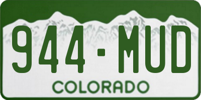 CO license plate 944MUD