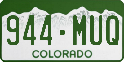 CO license plate 944MUQ